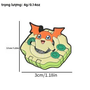Bandai | Trâm Cài Men Hình Sinh Vật Kỹ Thuật Số Phong Cách Retro Huy Hiệu Kim Loại Hình Quái Vật Hoạt Hình Dễ Thương Dùng Trang Trí Ba Lô Và Quần Áo