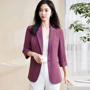 Misoshine | Elegant Pink Casual Lightweight Blazer 3/4 Sleeves