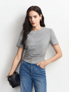 Vero Moda | Summer New Sequin Bow Ruffle T-Shirts