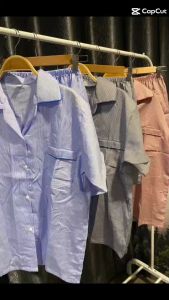 ชุดนอนขาสั้นฟรี ชุดนอนผู้ชาย-ผู้หญิง-เด็ก กางเกงนอน กางเกงขาสั้น ราคาถูก ชุดนอนลายทางตรงขนาดเล็ก