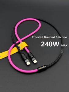 Braided Colorful Shiny Soft Silicone Data Cable Fast Charging