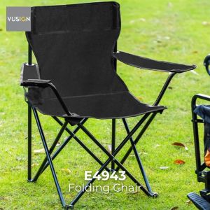 Deli Folding Chair / Kursi Lipat Camping Outdoor Mancing Portable Kapasitas 150kg  Dilengkapi Cup Holder E4943