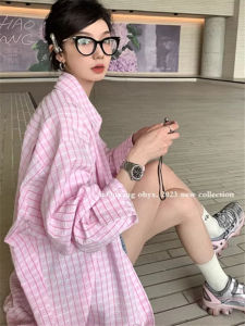Casual Plaid Stylish Shirt Dress for Women Loose Fit Long Sleeves with POLO Collar Ideal for Summer Season