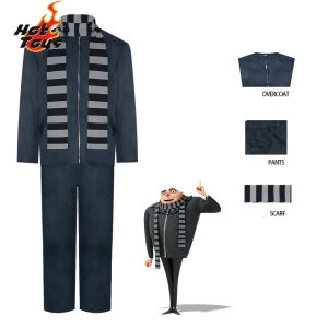Movie Minion Thief Dad Gru Costume Halloween Party Performance Cosplay Costume for Men Party Fantasy Outfits Carnival Roleplay