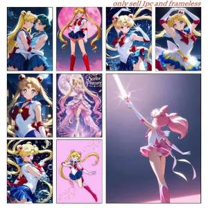 Bandai | Sailor Moon Anime Poster Sailor Mercury Ami Mizuno HD Canvas Wall Art Waterproof Print Home Decor Gift
