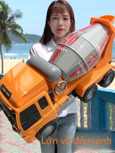 Cực Lớn Máy Trộn Bê Tông Xe Tải Đồ Chơi Cho Bé Trai Xi Măng Xe Kỹ Thuật Xe Điều Khiển Từ Xa Quán Tính Điều Khiển Trẻ Em Playset