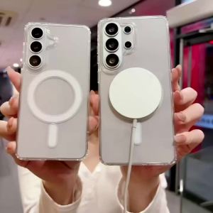 For Magsafe Magnetic Charge Phone Case For Samsung S26 S25 S24 FE S23 Ultra S22 A56 A16 A36 A57 A37 A17 A35 A55 A54 Clear Cover