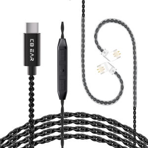 KBEAR CX01 Type C 2PIN Earphones Cable 1.5m in Length optional QDC/0.78mm/TFZ PIN OFC HiFi Upgrade Cable for Wired Headphones