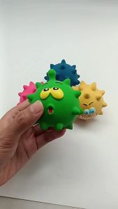1pc Cute Squeaky Pet Dog Interactive Chew Toy Puppy Bite Resistant Thorn Tooth Cleaning Toy Molar Chew Toys for Dogs Supplies