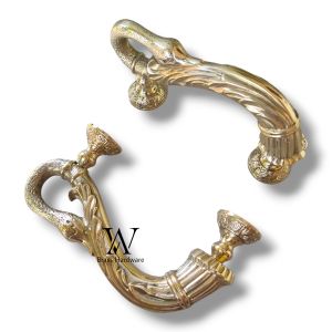 Handle Pintu Rumah Kuningan Antik Motif Angsa Gold 27 cm 2 Pcs