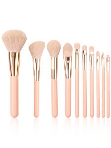 15PCS set combined with 10 makeup brush tools +2pcs eyebrow trimmer +2pcs triangular powder puff +1pcs storage bucket