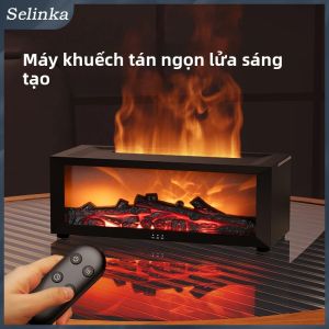 Máy Tạo Độ Ẩm Siêu Âm 150ml Có Điều Khiển Từ Xa Máy Khuếch Tán Hương Thơm Ngọn Lửa 7 Màu Máy Tạo Độ Ẩm Mát Mẻ Để Bàn Tại Nhà Văn Phòng Hẹn Giờ Tự Động Tắt