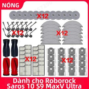 Roborock | Phụ Kiện Thay Thế Cho Máy Hút Bụi Roborock Saros 10/S9 MaxV Ultra: Bàn Chải Chính Bàn Chải Bên Bộ Lọc HEPA Khăn Lau Túi Đựng Bụi.