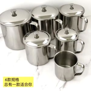 Cawan Air Keluli Tahan Karat SUS 304 dengan penutup/ SUS 304 Stainless Steel Water Cup with lid