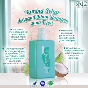 Coconut Fresh Shampoo SR12 Atasi Ketombe & Rambut Lepek 280ml(pump)