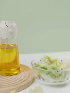 Glass Spraying Oil Dispenser Dual-purpose Two-in-One Spraying Bottle Household Kitchen Olive Oil Bottle Spraying Pot