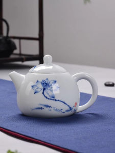 Hand-Painted Blue And White Teapot XiShi Office Gift Tea Set Small Pot for Brewing Tea in Home And Office Vintage Zen Style