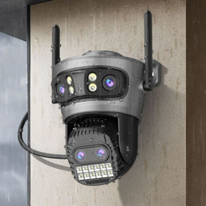 Camera An Ninh Không Dây 4K 16MP Với Zoom Quang Học 10X 4 Ống Kính WiFi PTZ Giám Sát Ngoài Trời Tầm Nhìn Ban Đêm Màu Sắc