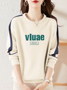 Loose Long Sleeve Pure Cotton Sweatshirt Inner Wear Autumn Winter Large Size Womens Fashion Artistic Anti-Aging Top