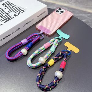 Có Thể Điều Chỉnh Màu Sắc Tương Phản Dây Đeo Tay Điện Thoại Di Động Dây Đa Năng Chống Mất Kẹp Ngắn Dễ Thương Ốp Lưng Điện Thoại Dây Đeo Để Bảo Vệ Thời Trang