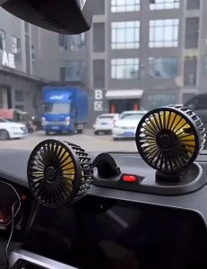 Car Fan 3-speed 2-head 360 degree adjustable USB Cool Durable Strong Wind Truck Table