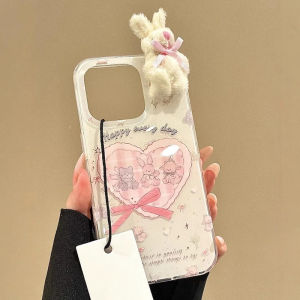 เคสโทรศัพท์รูปกระต่ายหัวใจ 3 มิติ นุ่ม สำหรับ Apple 17promax Huawei Mate/P80Nova13 Xiaomi 17 Oppo Reno Honor 300 สำหรับผู้หญิง Vivo X200