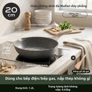 JEETEE | Chảo chống dính đá Maifan đáy phẳng phù hợp mọi loại bếp