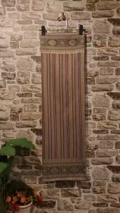 200.ผ้าฝ้าย ผ้าทอทั้งผืน ลายบุพเพสันนิวาส สีเทา