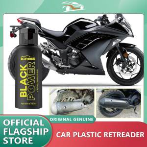 Rayhong Plastic Coating Kit Waterproof Car Parts Retreading Agent with Sponge Brush and Wipe for Automotive Interior Cleaning For Auto Plastic Rubber Repair Clean Restore Gloss Black Shine Seal Brighten Retread