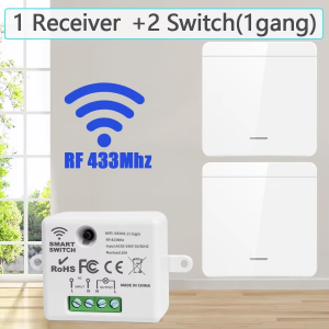 433MHz 1/2/3Gang 86 Wall Panel Switch with Remote Control Wireless Smart Switch Light Interruptor 10A 110V 220V For LED Lamp