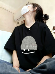 Black Loose Short Sleeve Tshirt Women
