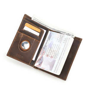 Hiram Genuine Leather Retro Passport Holder Travel Ticket Credit Card Passport Wallet Customized Country Logo