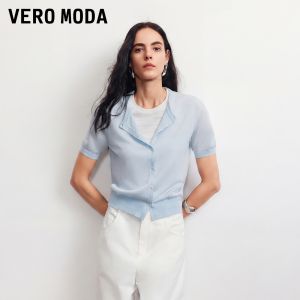 Vero Moda | Lyocell Summer New Color Blocked Striped Short Sleeve Knitwear