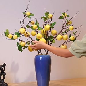 Cành Quả Táo Giả Cao 80cm - Cành 7 Quả Táo Nhân Tạo Trang Trí Cắm Bình Đạo Cụ Chụp Ảnh DC-455