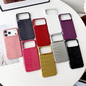 เคสโทรศัพท์กันกระแทก ลายหนังจระเข้ เงา สีพื้น สำหรับ iPhone 17 16 15 14 Pro Max 17Air