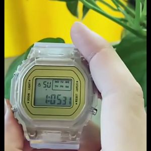 BI - Jam Tangan Rubber Digital Segi 5600 Transparan Murah Karet Sport LED Pria Wanita JT032