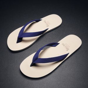 Mens Summer 2025 New Korean Style Fashionable Sandals Outdoor Anti-slip Casual Versatile Beach Slippers Rubber Flat Heel EVA