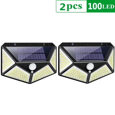 4pcs 468 LED Solar Led Lamp Outdoor Solar Light with Motion Sensor Wall Lights Waterproof Sunlight Powered for Garden Decoration
