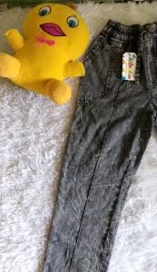 Celana baggy pants snow bahan semi jeans untuk anak usia 6-9 tahun