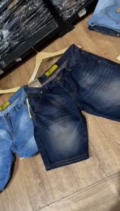 MC WISCER Celana Pendek Pria Jeans Polos Bahan Denim Jeans Tidak Melar Diatas Lutut Model Skinny