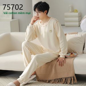Bộ đồ ngủ nam MiiOW bằng cotton dài tay đơn giản thoải mái - mùa xuân thu