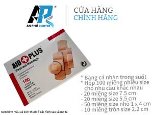 [ Combo 3 Hộp ] Băng cá nhân không thấm nước trong suốt AID PLUS ( 300 miếng ) - Nhiều kích thước trong hộp