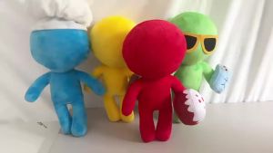 Cute Colorful Toys Alan Becker Surrounding Toy Gamer Yellow Plush Chef Blue Plush Sheriff Second Coming Plush Birthday Xmas Gift