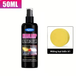 Dung Dịch Sửa Chữa Đèn Pha Ô Tô Chuyên Nghiệp 50ML - Loại Bỏ Vết Xước Làm Sáng Bóng Đèn - Dụng Cụ Phục Hồi Đèn Pha