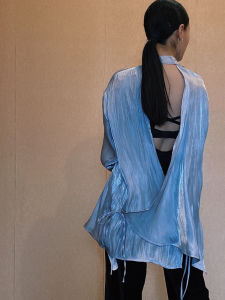 Fashionable WYZ Cover up Shirt Womens Style Asymmetrical Neckline Long Sleeve V-neck Button Detail Commute Pure Color Summer