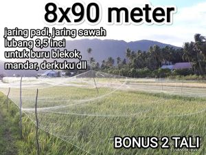 Obral jaring burung jaring padi lubang 35 inci bonus 2 tali  untuk burung seperti mandar blekok derkuku dll