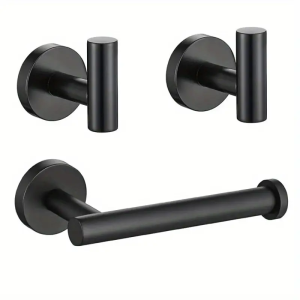 Bộ 3 Món Đồ Dùng Phòng Tắm Bằng Thép Không Gỉ Với Giá Treo Khăn Và Giá Đựng Giấy Vệ Sinh Thiết Kế Tiết Kiệm Thời Trang Tự Chứa Đồ Tiện Lợi