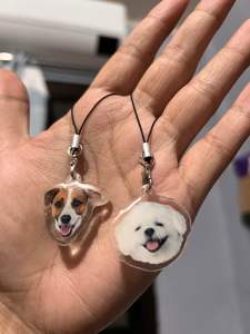 Personalized Keychain Phone Charm | Double sided Domed Faux Acrylic