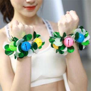 Colorful Dance Performance Hand Flowers Wristbands for Childrens Day Nursery School Sports Meeting Cheerleading Arm Bands