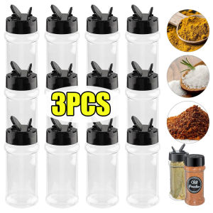 60-170ml Double Flip Cover Spice Jars Plastic Clear Seasoning Bottle for Herbs Powders Salt Pepper BBQ Condiment Box Kitchen Tool
